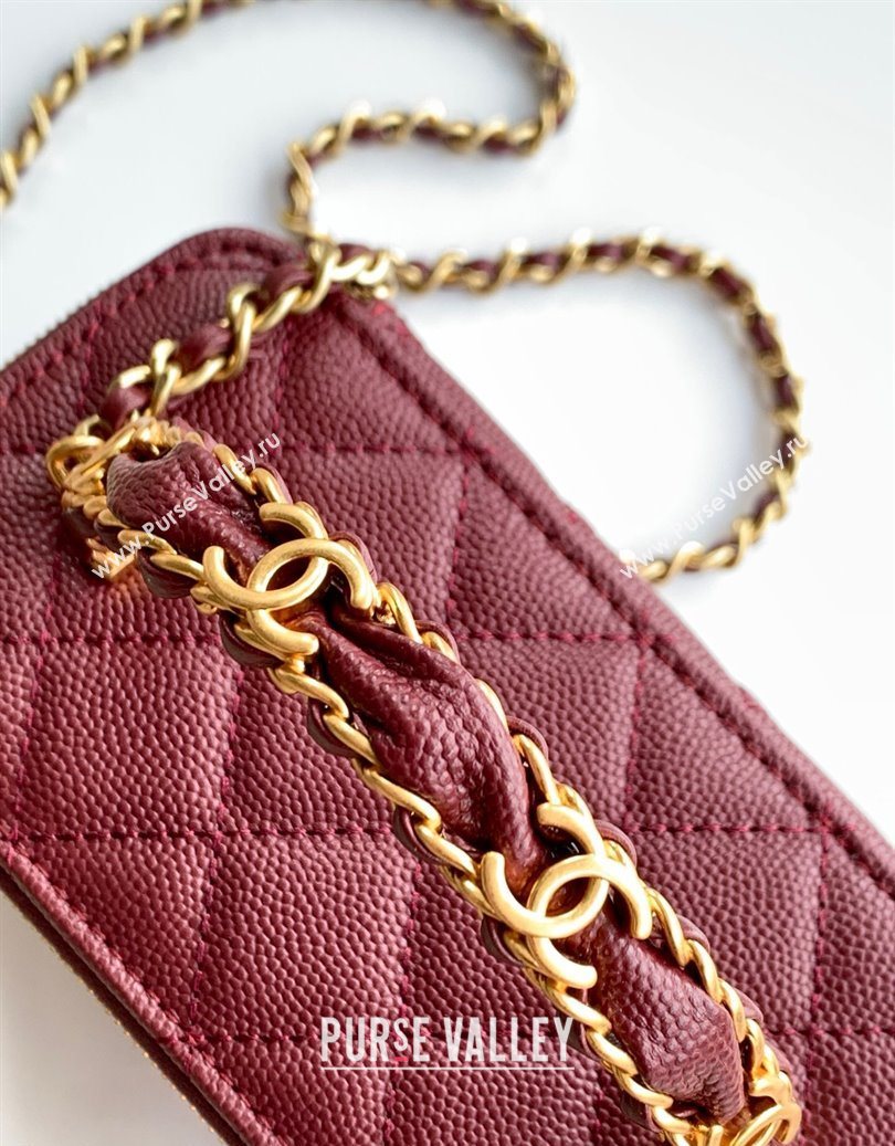 Chanel Grained Calfskin Vanity Case with Top Handle Burgundy 2025 AP4799 (yezi-251009094)