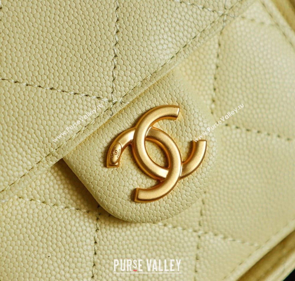 Chanel Grained Calfskin 25 Medium Backpack Bag Lemon Yellow 2025 AS5600 (yezi-251009101)