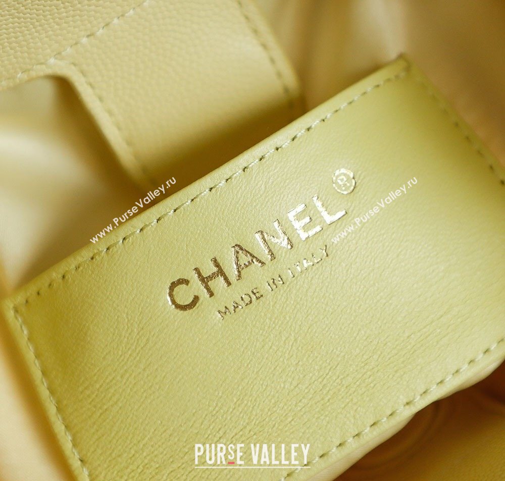 Chanel Grained Calfskin 25 Medium Backpack Bag Lemon Yellow 2025 AS5600 (yezi-251009101)