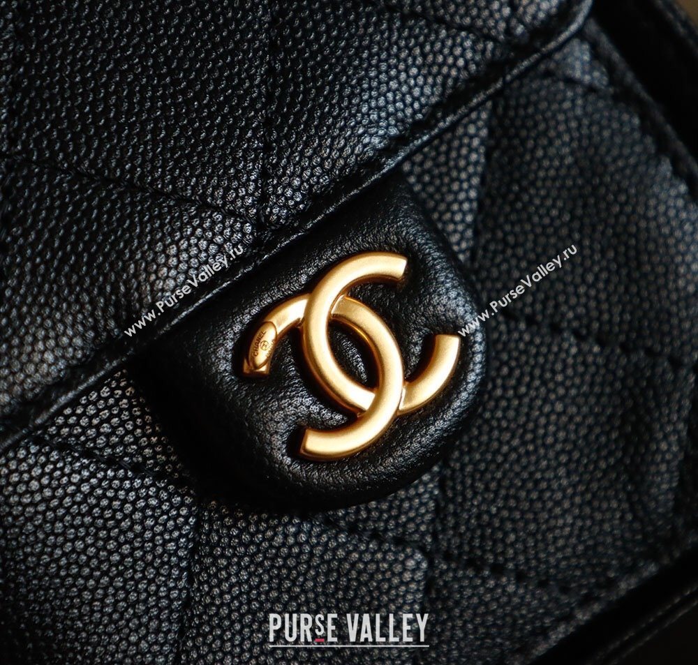 Chanel Grained Calfskin 25 Medium Backpack Bag Black 2025 AS5600 (yezi-251009104)