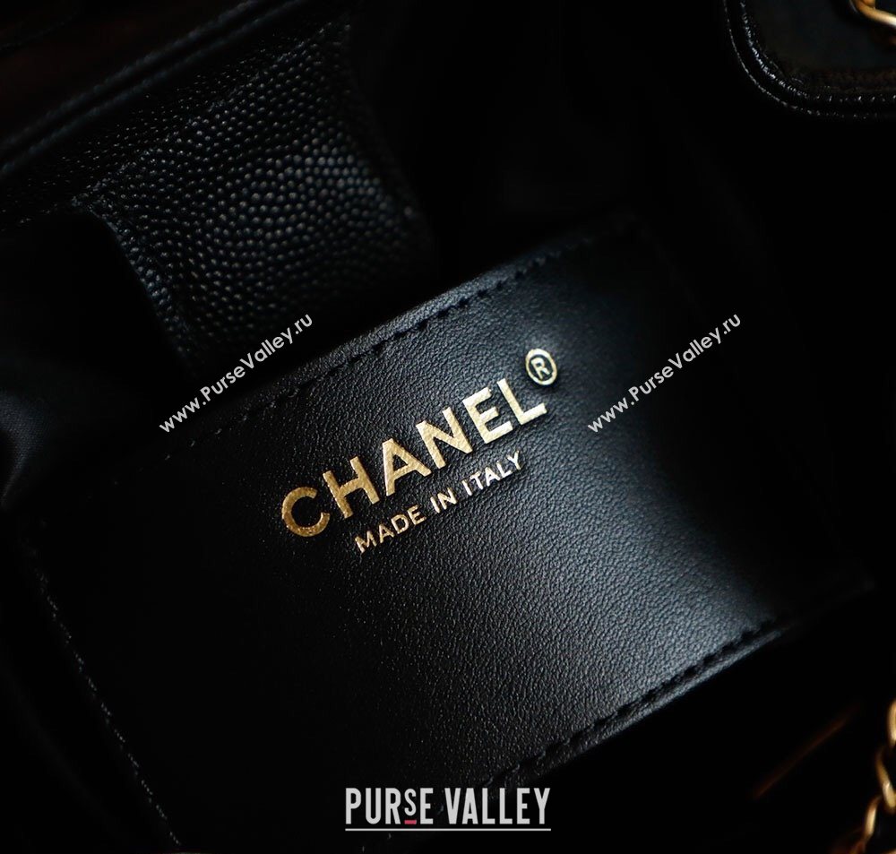 Chanel Grained Calfskin 25 Medium Backpack Bag Black 2025 AS5600 (yezi-251009104)