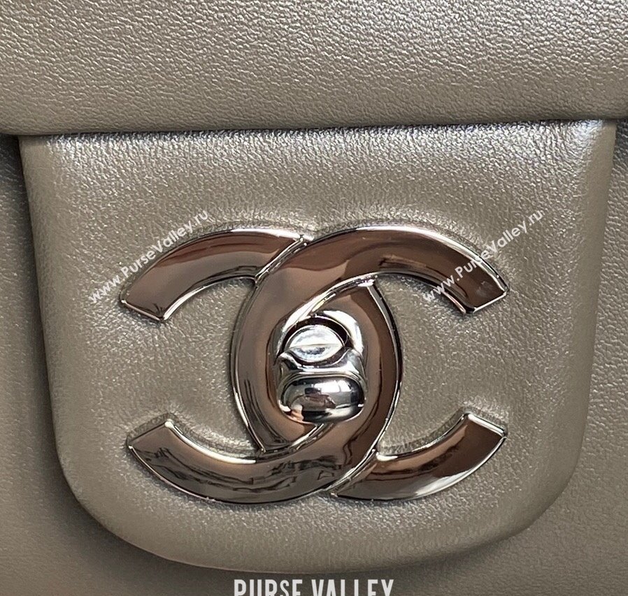 Chanel Printed Leather Vintage Airport Flap Bag A9902 Grey 2025 (yezi-251009106)