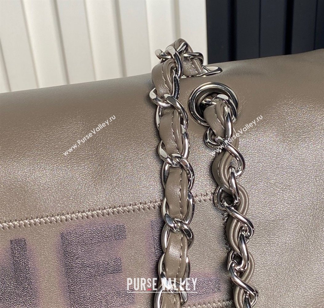 Chanel Printed Leather Vintage Airport Flap Bag A9902 Grey 2025 (yezi-251009106)