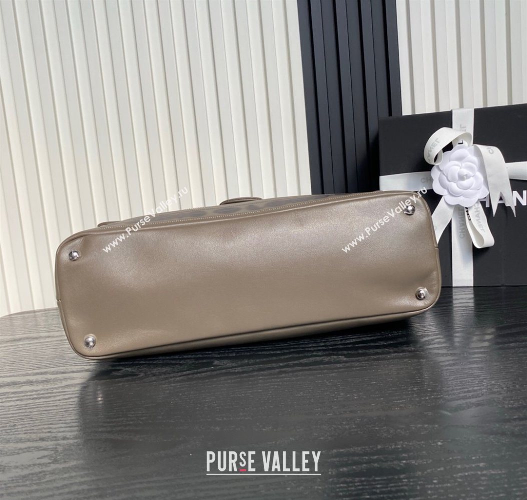 Chanel Printed Leather Vintage Airport Flap Bag A9902 Grey 2025 (yezi-251009106)