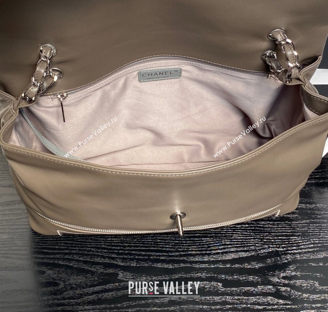 Chanel Printed Leather Vintage Airport Flap Bag A9902 Grey 2025 (yezi-251009106)