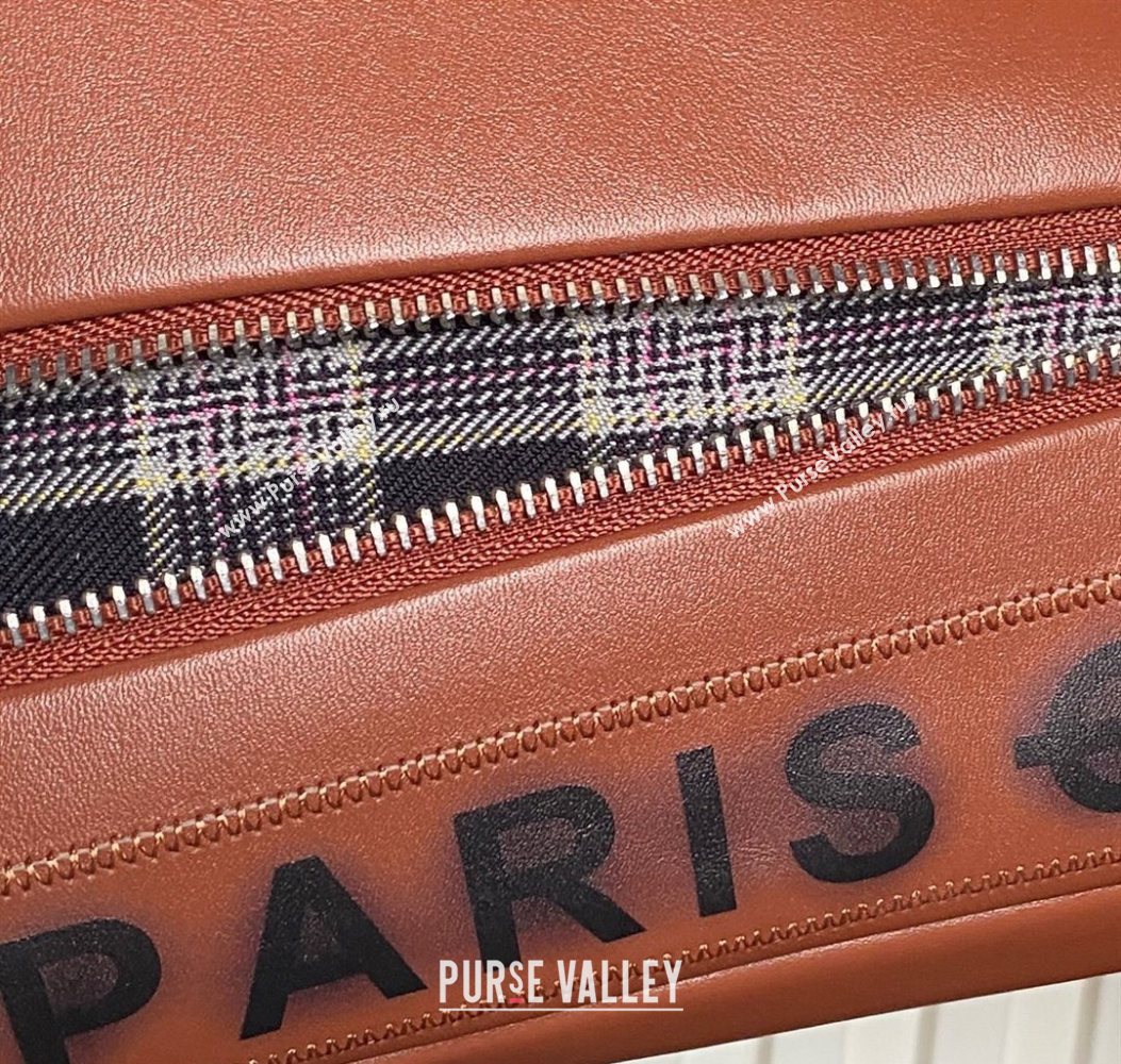 Chanel Printed Leather Vintage Airport Flap Bag A9902 Brown 2025 (yezi-251009107)