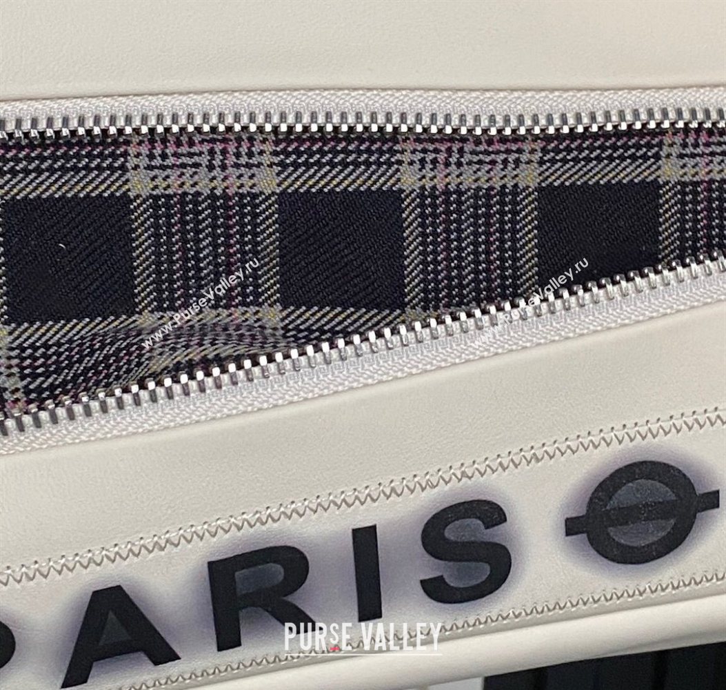 Chanel Printed Leather Vintage Airport Flap Bag A9902 White/Black 2025 (yezi-251009108)