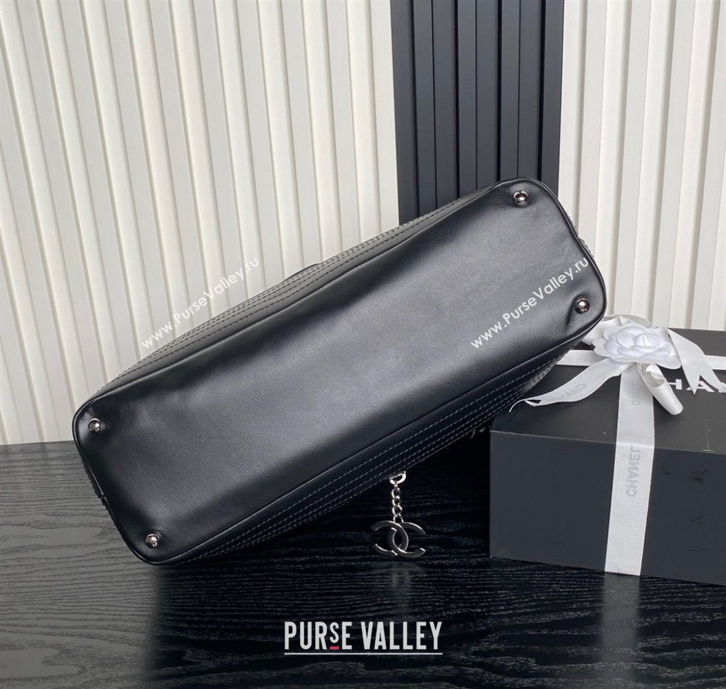 Chanel Quilted Calfskin Leather Vintage Airport Flap Bag A9902 Black 2025 (yezi-251010001)