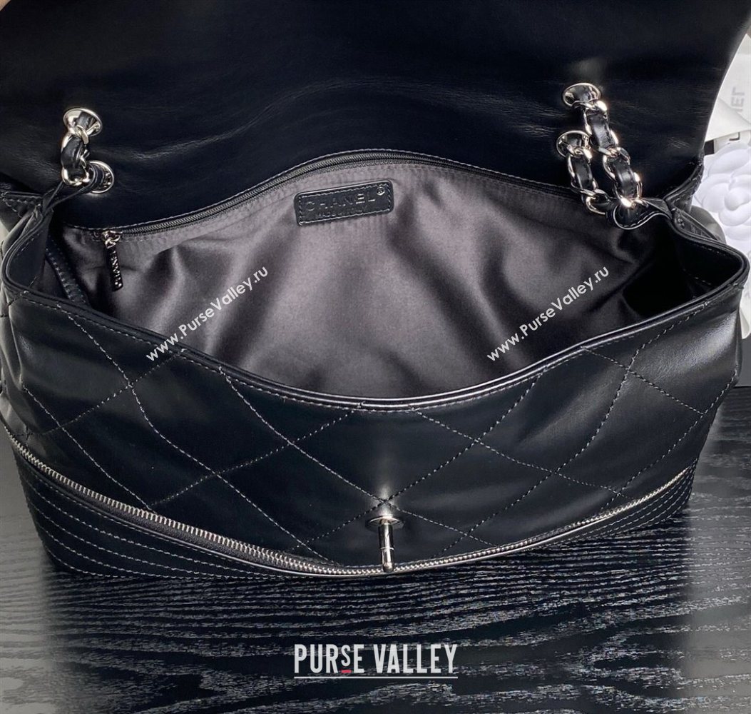 Chanel Quilted Calfskin Leather Vintage Airport Flap Bag A9902 Black 2025 (yezi-251010001)