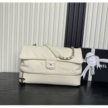Chanel Quilted Calfskin Leather Vintage Airport Flap Bag A9902 White 2025 (yezi-251010002)