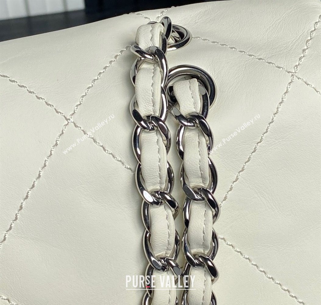 Chanel Quilted Calfskin Leather Vintage Airport Flap Bag A9902 White 2025 (yezi-251010002)
