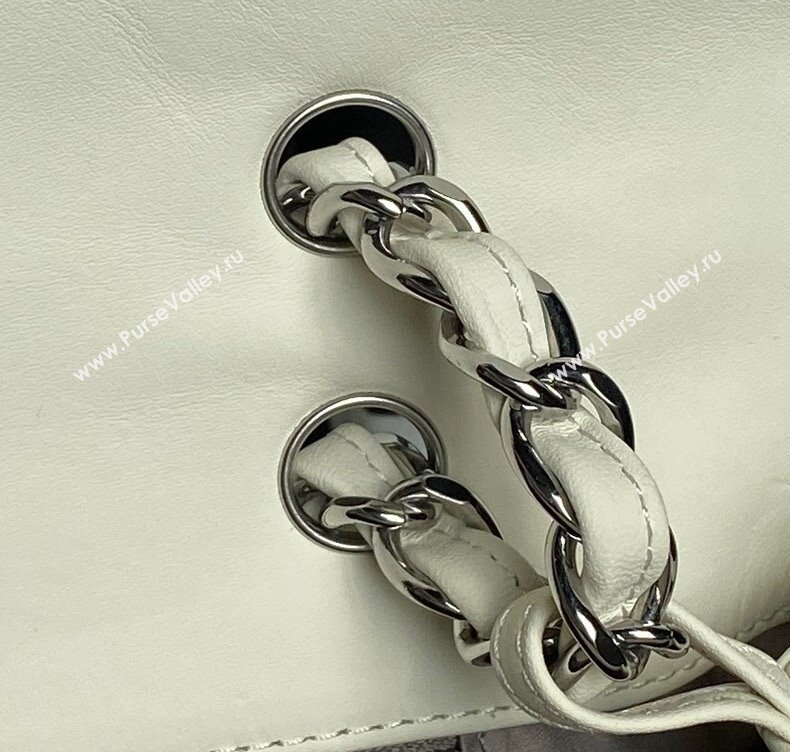 Chanel Quilted Calfskin Leather Vintage Airport Flap Bag A9902 White 2025 (yezi-251010002)