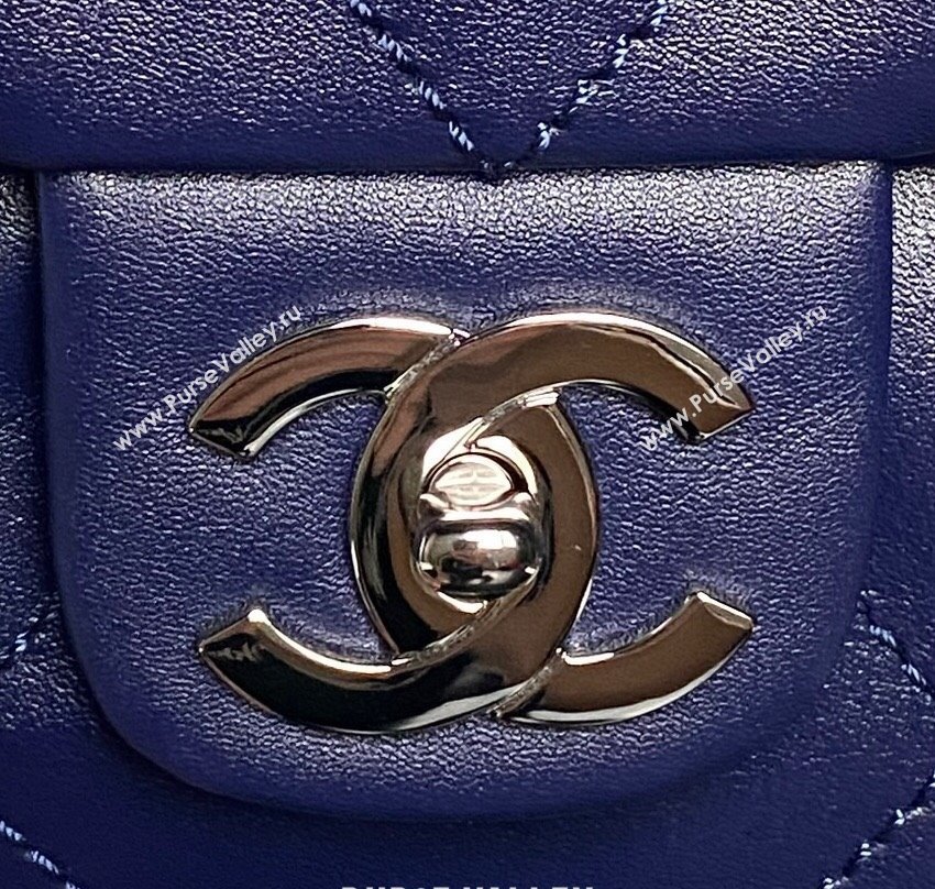 Chanel Quilted Calfskin Leather Vintage Airport Flap Bag A9902 Blue 2025 (yezi-251010003)