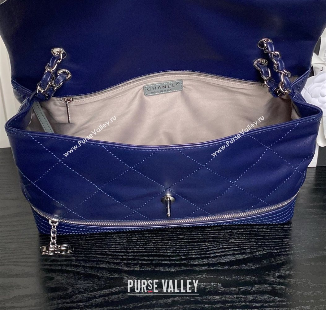 Chanel Quilted Calfskin Leather Vintage Airport Flap Bag A9902 Blue 2025 (yezi-251010003)