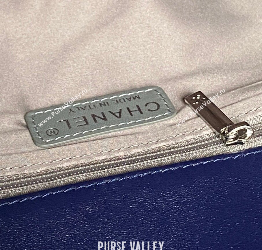 Chanel Quilted Calfskin Leather Vintage Airport Flap Bag A9902 Blue 2025 (yezi-251010003)