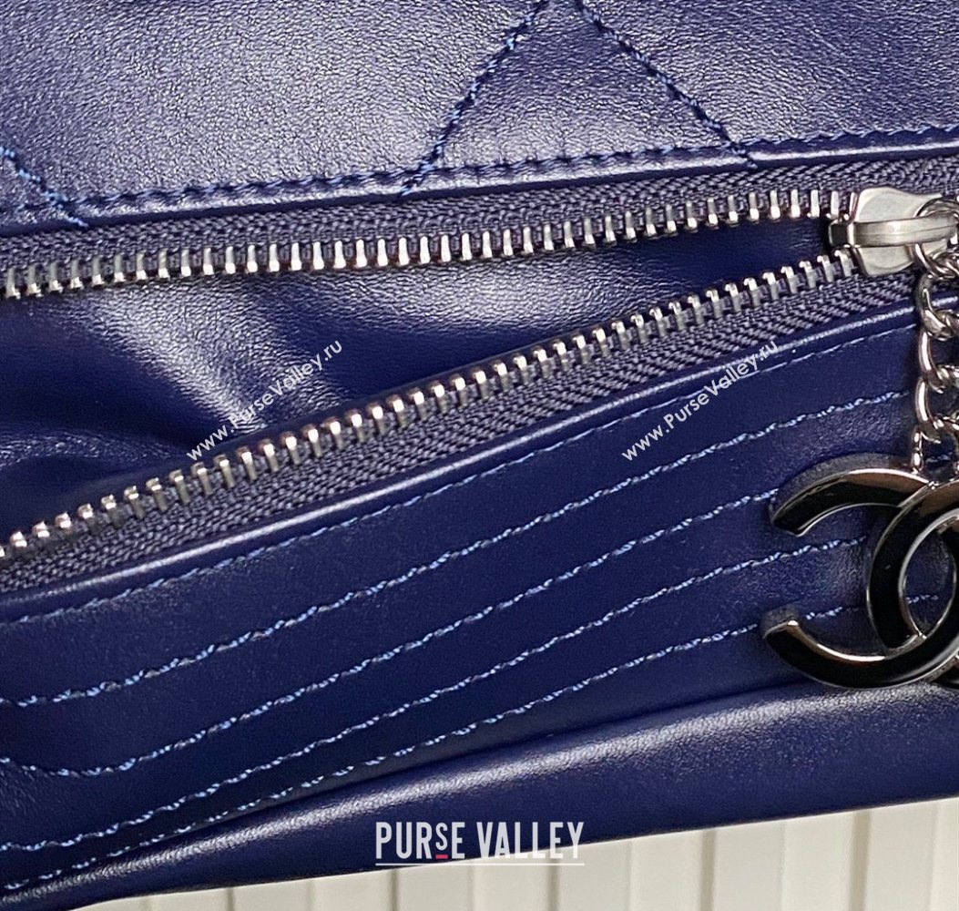 Chanel Quilted Calfskin Leather Vintage Airport Flap Bag A9902 Blue 2025 (yezi-251010003)