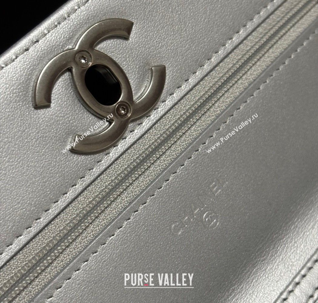 Chanel Grained Calfskin Wallet On Chain WOC AP3938 Silver 2025 (yezi-251010008)