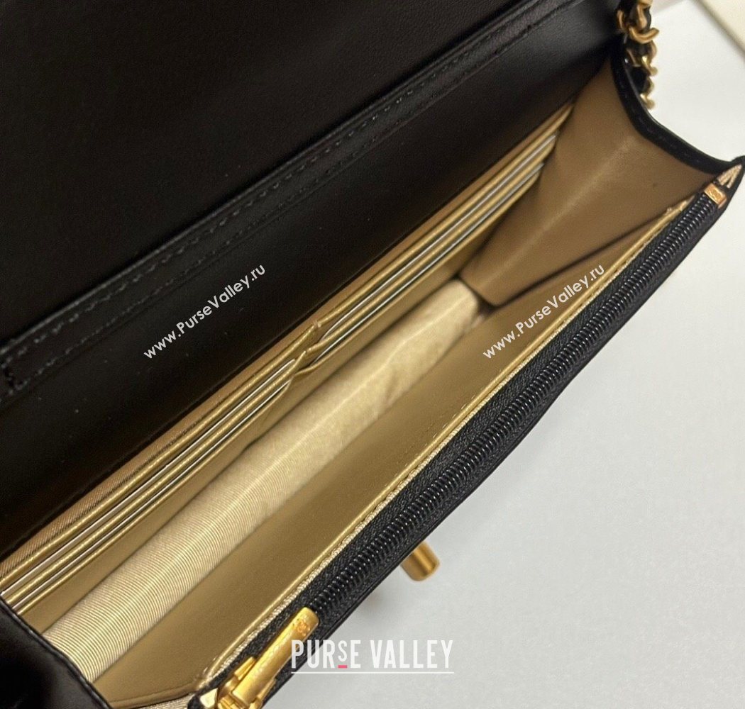 Chanel Shiny Lambskin Wallet On Chain WOC AP3938 Black 2025 (yezi-251010010)