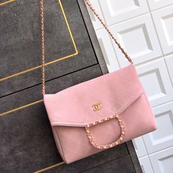 Chanel Quilted Suede Large Flap Handbag Pink 2025 CH101001 (yezi-251010014)