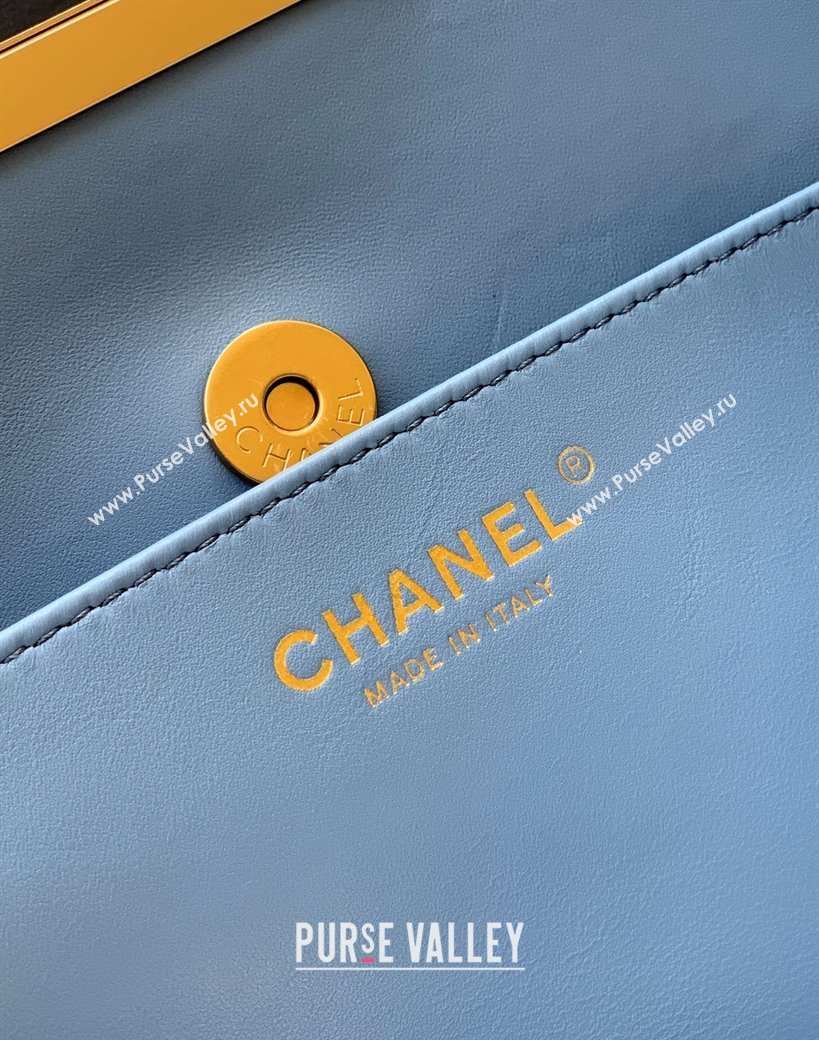 Chanel Quilted Suede Large Flap Handbag Dusty Blue 2025 CH101001 (yezi-251010015)