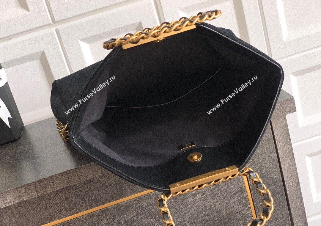 Chanel Quilted Suede Large Flap Handbag Black 2025 CH101001 (yezi-251010016)