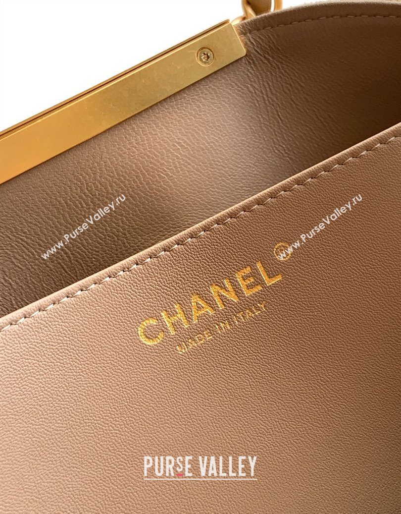 Chanel Quilted Suede Large Flap Handbag Khaki Yellow 2025 CH101001 (yezi-251010017)