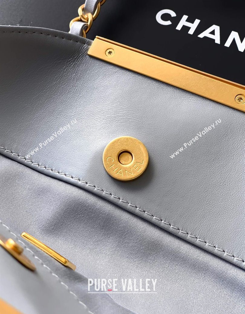 Chanel Quilted Suede Large Flap Handbag Grey 2025 CH101001 (yezi-251010018)