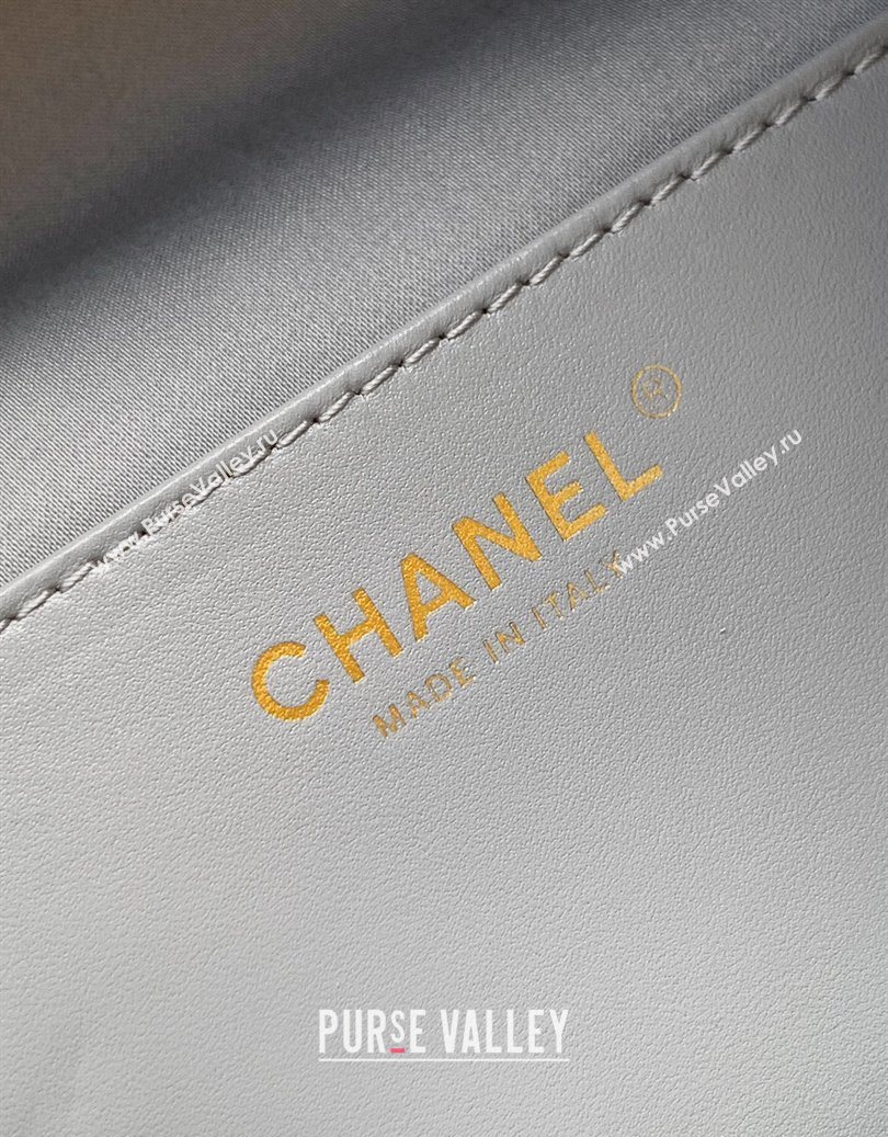 Chanel Quilted Suede Large Flap Handbag Grey 2025 CH101001 (yezi-251010018)