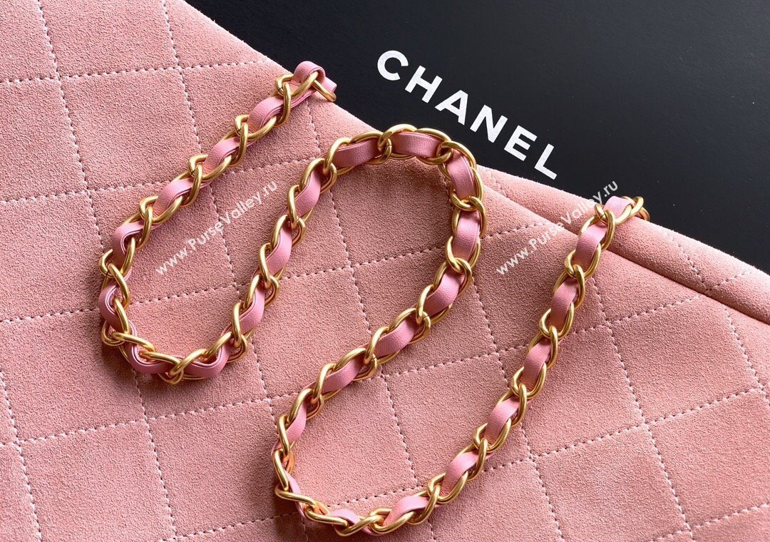 Chanel Quilted Suede Medium Flap Handbag Pink 2025 CH101001 (yezi-251010023)