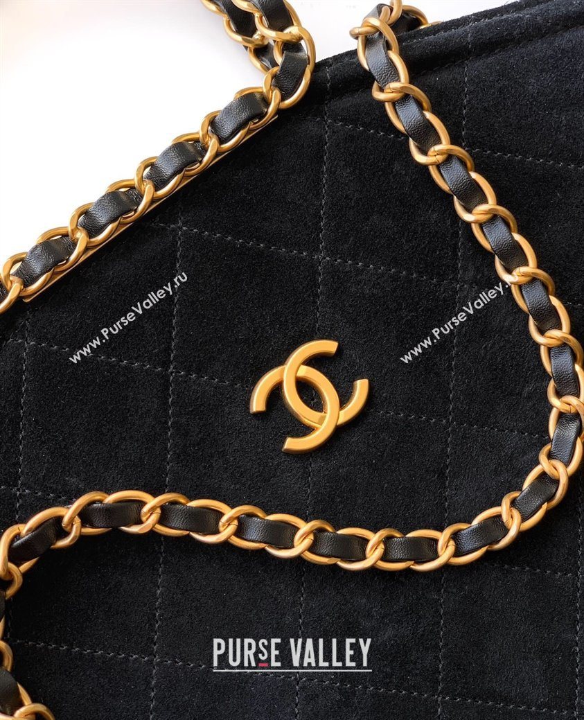 Chanel Quilted Suede Medium Flap Handbag Black 2025 CH101001 (yezi-251010024)