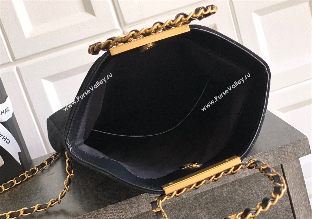 Chanel Quilted Suede Medium Flap Handbag Black 2025 CH101001 (yezi-251010024)