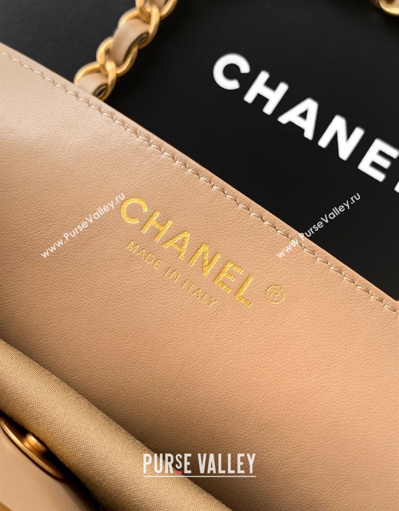 Chanel Quilted Suede Medium Flap Handbag Khaki Yellow 2025 CH101001 (yezi-251010025)