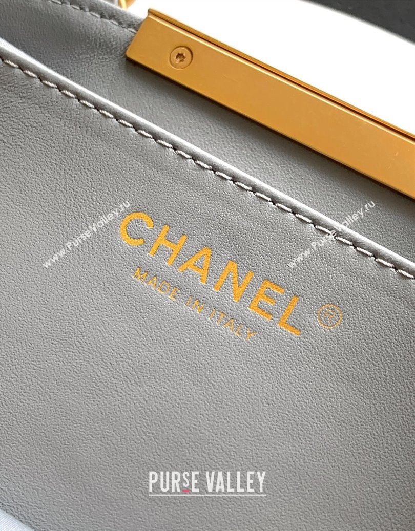 Chanel Quilted Suede Medium Flap Handbag Grey 2025 CH101001 (yezi-251010026)