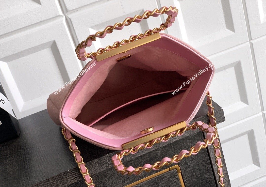 Chanel Quilted Suede Small Flap Handbag Pink 2025 CH101001 (yezi-251010031)