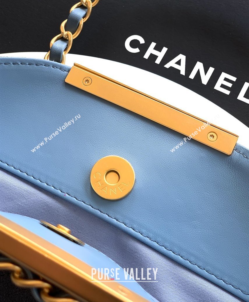 Chanel Quilted Suede Small Flap Handbag Dusty Blue 2025 CH101001 (yezi-251010032)