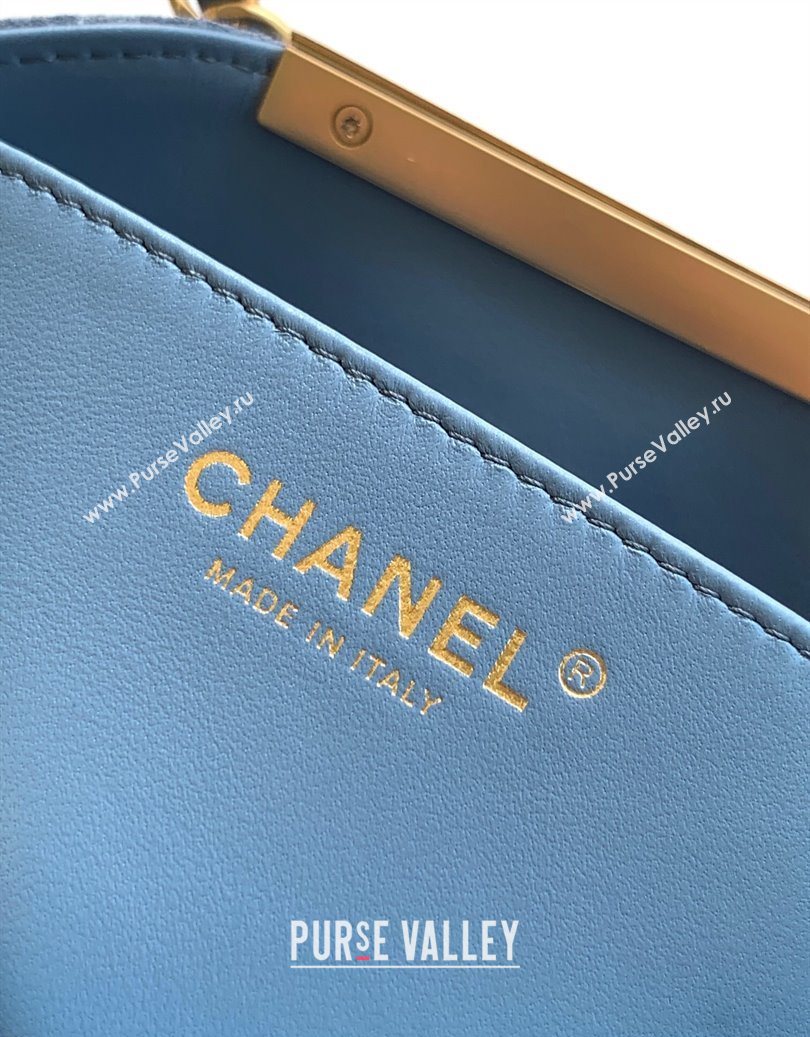 Chanel Quilted Suede Small Flap Handbag Dusty Blue 2025 CH101001 (yezi-251010032)
