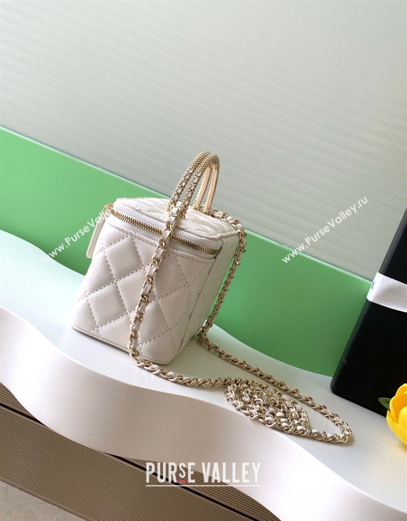 Chanel Lambskin Long Vanity with Chain and Top Handle White 2025 AP4842 (yezi-251010060)