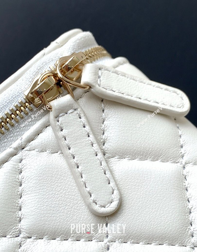 Chanel Lambskin Long Vanity with Chain and Top Handle White 2025 AP4842 (yezi-251010060)