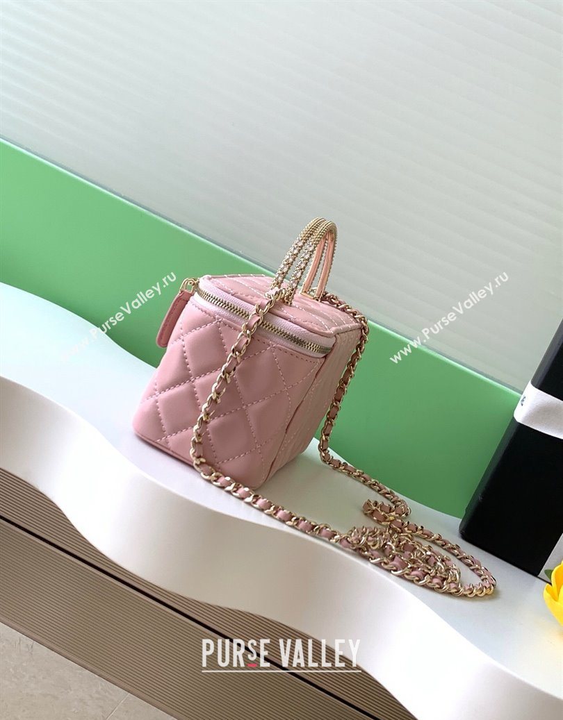 Chanel Lambskin Long Vanity with Chain and Top Handle Light Pink 2025 AP4842 (yezi-251010062)