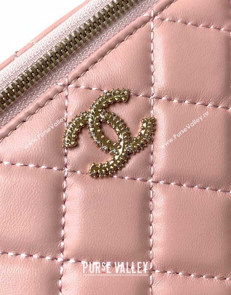 Chanel Lambskin Long Vanity with Chain and Top Handle Light Pink 2025 AP4842 (yezi-251010062)