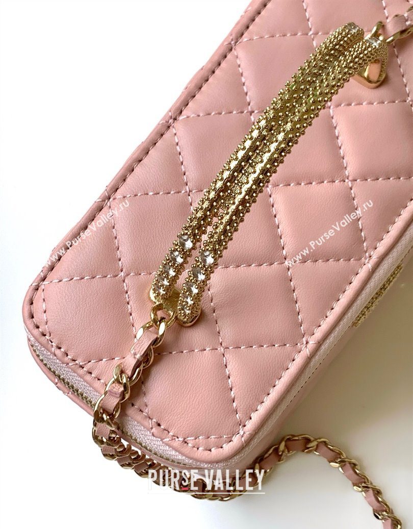 Chanel Lambskin Long Vanity with Chain and Top Handle Light Pink 2025 AP4842 (yezi-251010062)