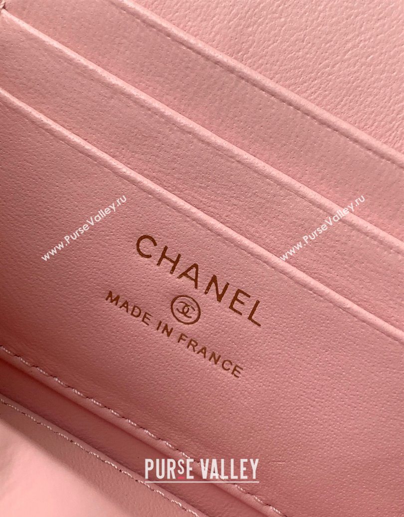 Chanel Lambskin Long Vanity with Chain and Top Handle Light Pink 2025 AP4842 (yezi-251010062)