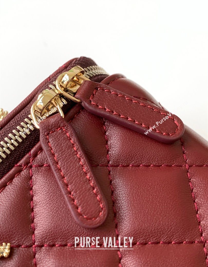 Chanel Lambskin Long Vanity with Chain and Top Handle Burgundy 2025 AP4842 (yezi-251010063)