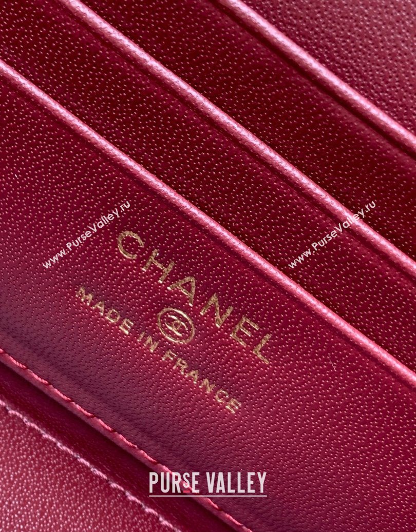 Chanel Lambskin Long Vanity with Chain and Top Handle Burgundy 2025 AP4842 (yezi-251010063)