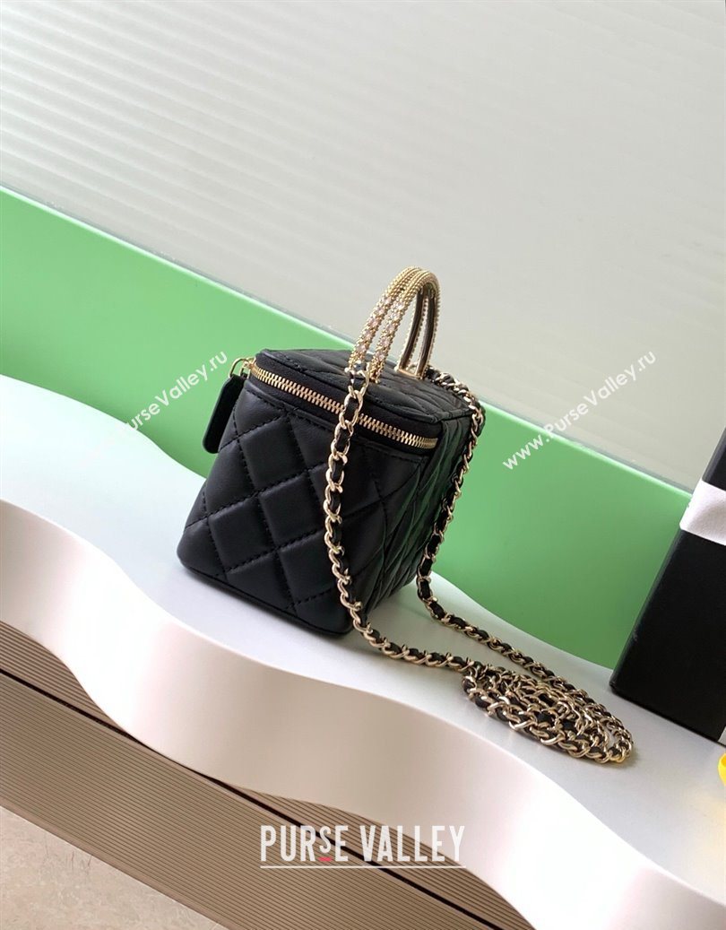Chanel Lambskin Long Vanity with Chain and Top Handle Black 2025 AP4842 (yezi-251010064)