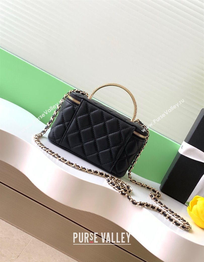Chanel Lambskin Long Vanity with Chain and Top Handle Black 2025 AP4842 (yezi-251010064)