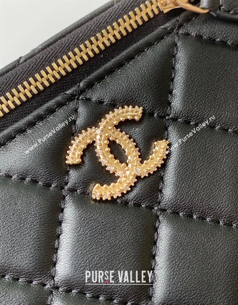 Chanel Lambskin Long Vanity with Chain and Top Handle Black 2025 AP4842 (yezi-251010064)