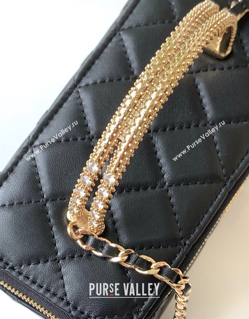 Chanel Lambskin Long Vanity with Chain and Top Handle Black 2025 AP4842 (yezi-251010064)