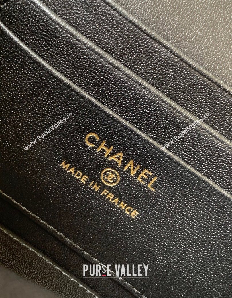 Chanel Lambskin Long Vanity with Chain and Top Handle Black 2025 AP4842 (yezi-251010064)