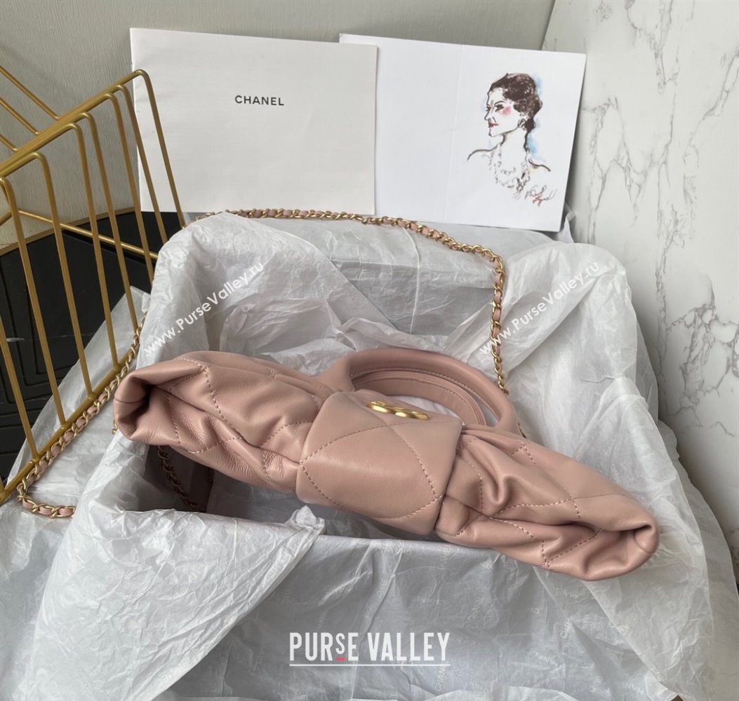 Chanel Shiny Lambskin Mini Bow Bag Light Pink 2025 AS5849 (yezi-251011033)